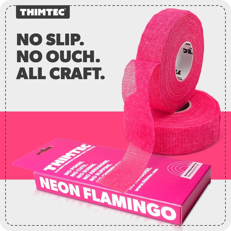 THIMTEC - The Original Thimble Tape for Hand Sewing - Fully Adjustable Nail & Finger Protector - A Smarter Alternative to Classic Knitting Thimbles - Neon Flamingo, 2-Pack - Image 2